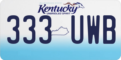 KY license plate 333UWB