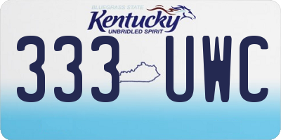 KY license plate 333UWC
