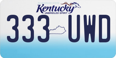 KY license plate 333UWD