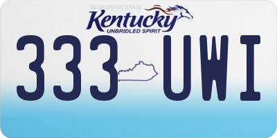 KY license plate 333UWI