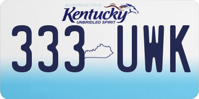 KY license plate 333UWK