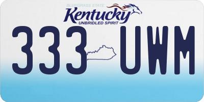 KY license plate 333UWM