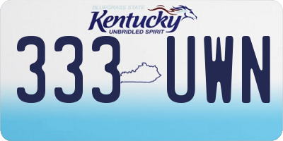 KY license plate 333UWN
