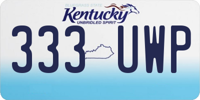KY license plate 333UWP