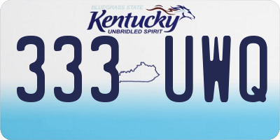 KY license plate 333UWQ