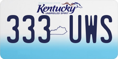 KY license plate 333UWS