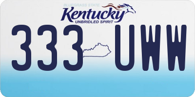KY license plate 333UWW