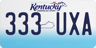 KY license plate 333UXA