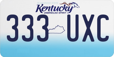 KY license plate 333UXC