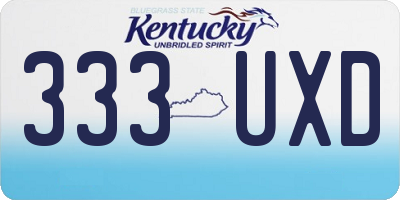 KY license plate 333UXD