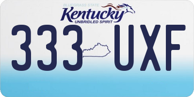 KY license plate 333UXF