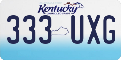 KY license plate 333UXG