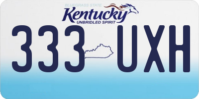 KY license plate 333UXH