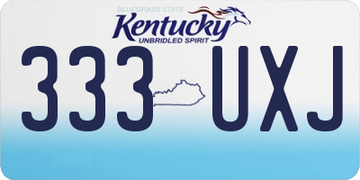 KY license plate 333UXJ
