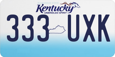 KY license plate 333UXK