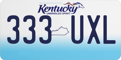 KY license plate 333UXL