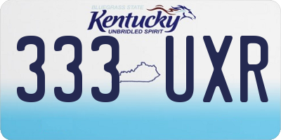 KY license plate 333UXR