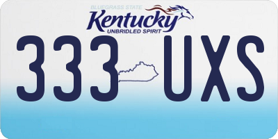 KY license plate 333UXS