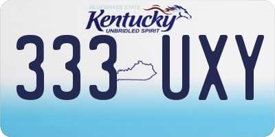 KY license plate 333UXY