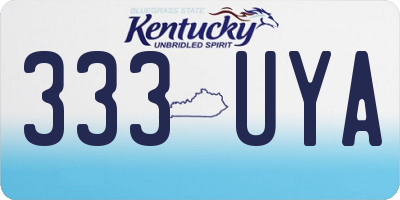 KY license plate 333UYA