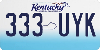 KY license plate 333UYK