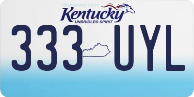 KY license plate 333UYL