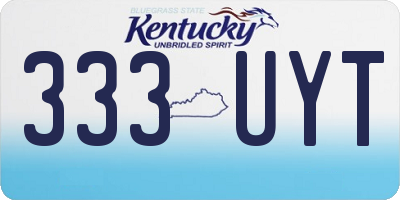 KY license plate 333UYT