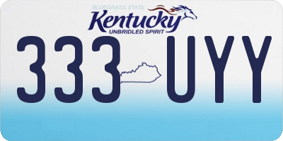 KY license plate 333UYY
