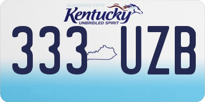 KY license plate 333UZB