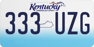 KY license plate 333UZG