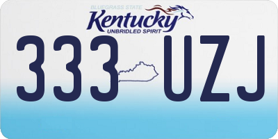 KY license plate 333UZJ