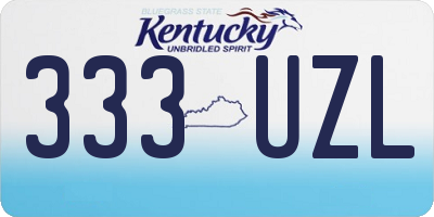 KY license plate 333UZL