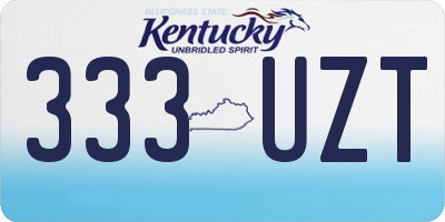 KY license plate 333UZT