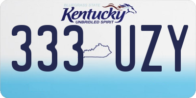 KY license plate 333UZY