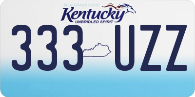 KY license plate 333UZZ