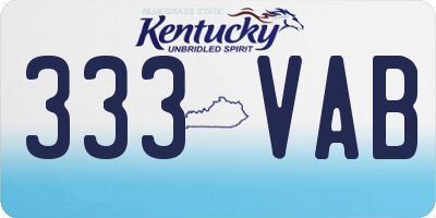 KY license plate 333VAB