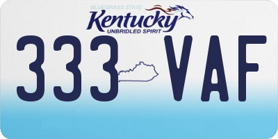 KY license plate 333VAF