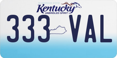 KY license plate 333VAL