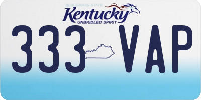 KY license plate 333VAP