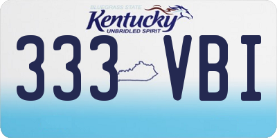 KY license plate 333VBI