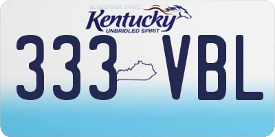 KY license plate 333VBL
