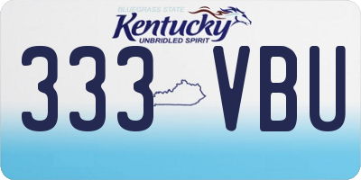 KY license plate 333VBU