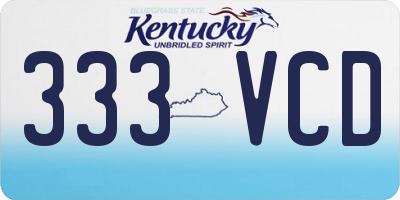 KY license plate 333VCD