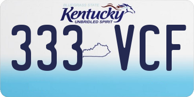 KY license plate 333VCF
