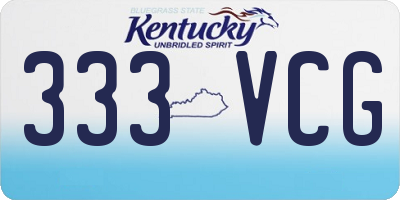 KY license plate 333VCG