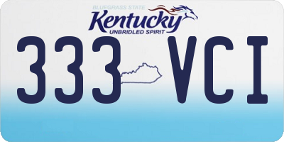 KY license plate 333VCI