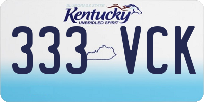 KY license plate 333VCK