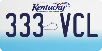 KY license plate 333VCL