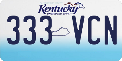 KY license plate 333VCN