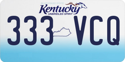 KY license plate 333VCQ